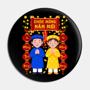 Chuc Mung Nam Moi Vietnamese Lunar New Year Tet 2026 Kids Pin