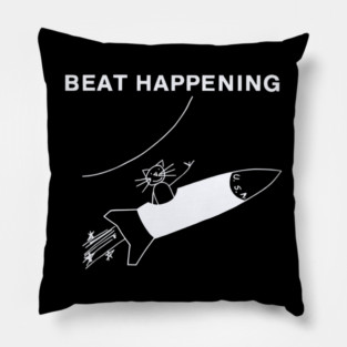 Beat Happening Rocket Cat Pillow