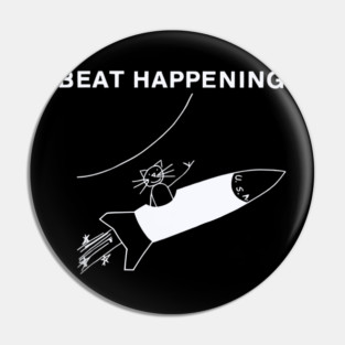 Beat Happening Rocket Cat Pin