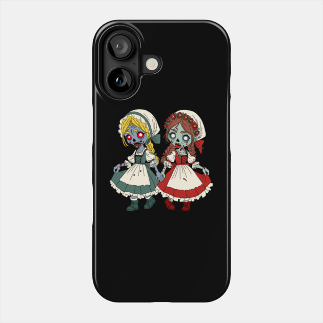 Zombie Snow-White and Rose-Red Phone Case by H. R. Sinclair