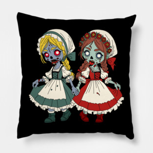 Zombie Snow-White and Rose-Red Pillow