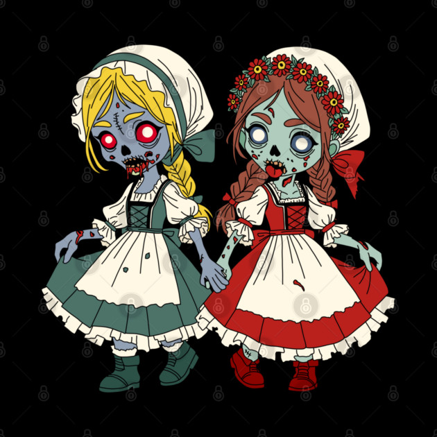 Zombie Snow-White and Rose-Red by H. R. Sinclair