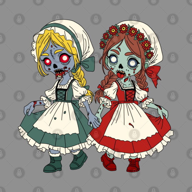 Zombie Snow-White and Rose-Red by H. R. Sinclair