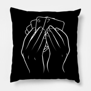 Hand Holding Cards 67 Pillow