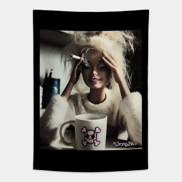 Coffee & Cigarette Tapestry by Wrongteeshirt