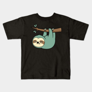 Lazy Sloth Mood | Funny Unbothered Cartoon Sloth Kids T-Shirt