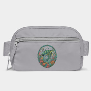 Green Sea Turtle Ocean Reef Illustration Bag