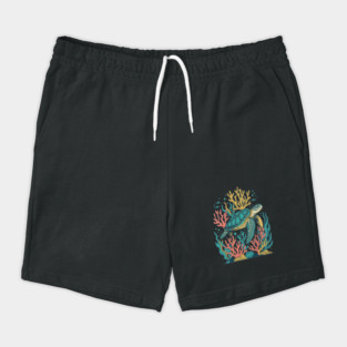 Green Sea Turtle Ocean Coral Reef Shorts