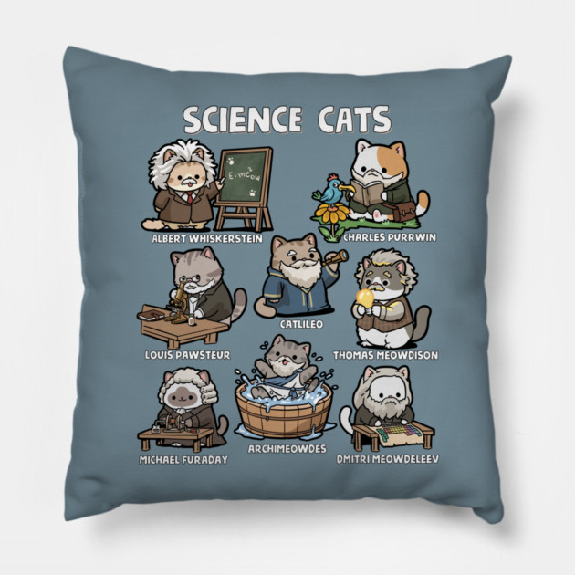Science Cats Pillow by GoshWow®