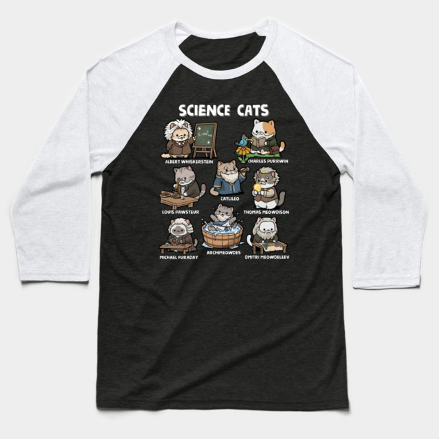 Science Cats Baseball T-Shirt by GoshWow®