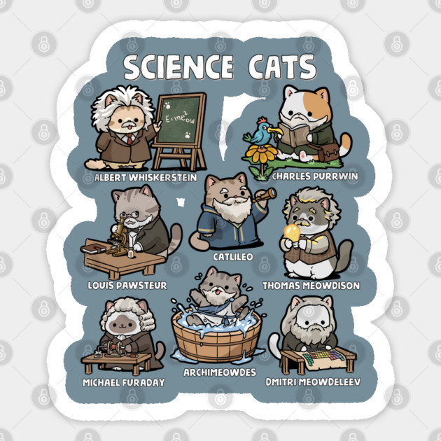 Science Cats Sticker by GoshWow®