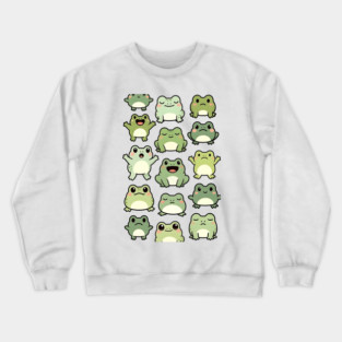 Frog Doodle Pattern - Kawaii Gift for Kids, Boys and Girls Crewneck Sweatshirt