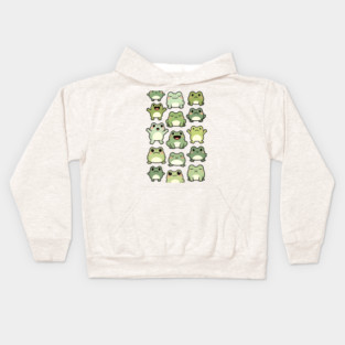 Frog Doodle Pattern - Kawaii Gift for Kids, Boys and Girls Kids Hoodie