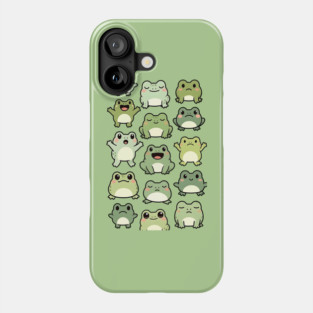 Frog Doodle Pattern - Kawaii Gift for Kids, Boys and Girls Phone Case