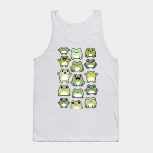 Frog Doodle Pattern - Kawaii Gift for Kids, Boys and Girls Tank Top