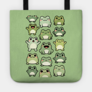 Frog Doodle Pattern - Kawaii Gift for Kids, Boys and Girls Tote