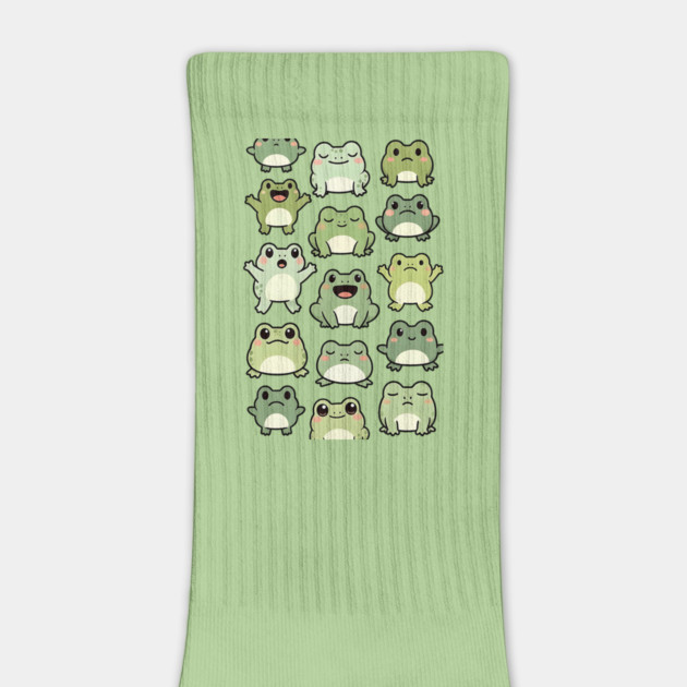 Frog Doodle Pattern - Kawaii Gift for Kids, Boys and Girls by Pixel Threads 