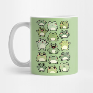 Frog Doodle Pattern - Kawaii Gift for Kids, Boys and Girls Mug