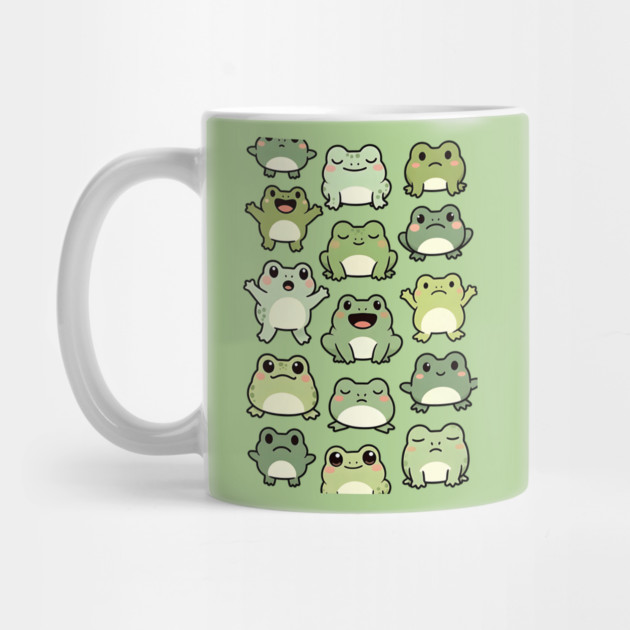 Frog Doodle Pattern - Kawaii Gift for Kids, Boys and Girls by Pixel Threads 