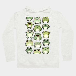 Frog Doodle Pattern - Kawaii Gift for Kids, Boys and Girls Hoodie