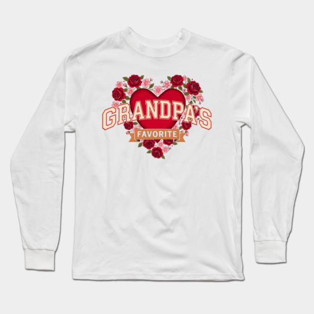 Grandpa's Favorite Floral Heart Gift Long Sleeve T-Shirt by ArtistTee ⭐⭐⭐⭐⭐