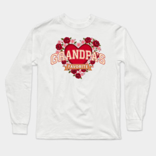 Grandpa's Favorite Floral Heart Gift Long Sleeve T-Shirt