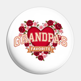 Grandpa's Favorite Floral Heart Gift Pin