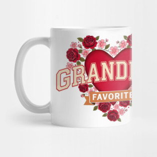 Grandpa's Favorite Floral Heart Gift Mug