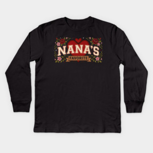 Nana's Favorite Grandmother Gift Kids Long Sleeve T-Shirt