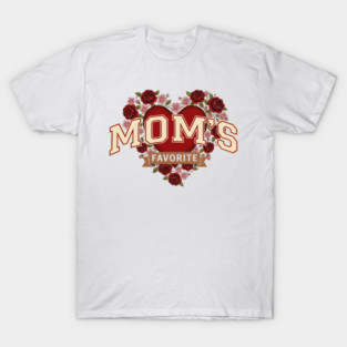 Mom's Favorite Heart Floral Mother's Day T-Shirt