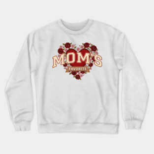 Mom's Favorite Heart Floral Mother's Day Crewneck Sweatshirt