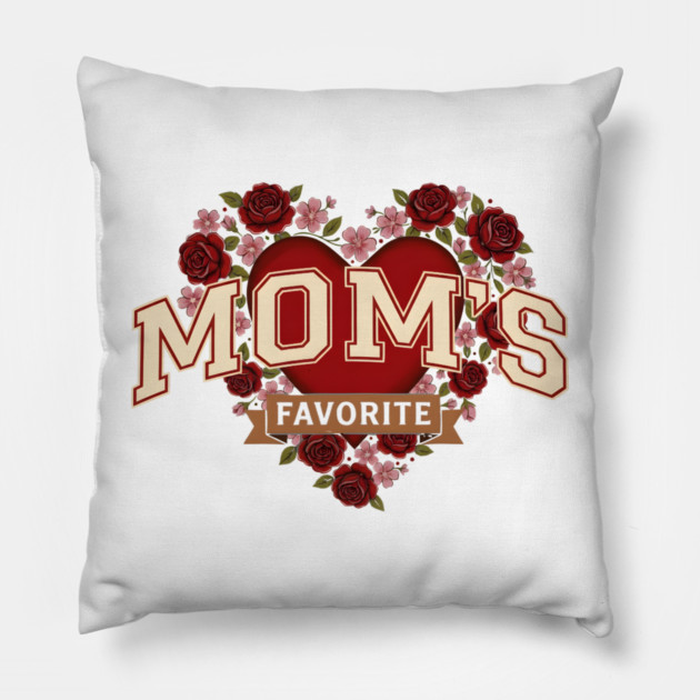 Mom's Favorite Heart Floral Mother's Day Pillow by ArtistTee ⭐⭐⭐⭐⭐