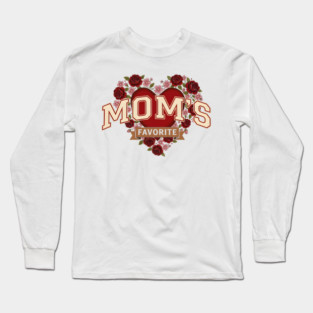 Mom's Favorite Heart Floral Mother's Day Long Sleeve T-Shirt