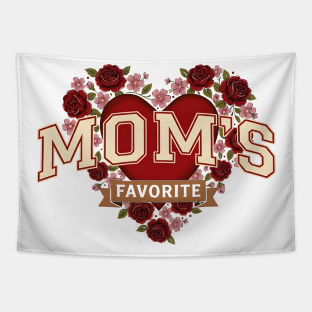 Mom's Favorite Heart Floral Mother's Day Tapestry by ArtistTee ⭐⭐⭐⭐⭐