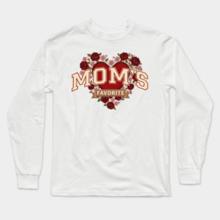 Mom's Favorite Heart Floral Mother's Day Long Sleeve T-Shirt
