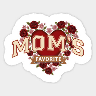 Mom's Favorite Heart Floral Mother's Day Sticker