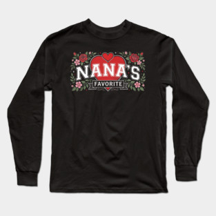 Nana's Favorite Grandmother Gift Floral Long Sleeve T-Shirt