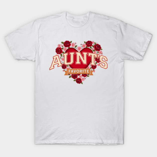 Aunt's Favorite Heart Floral Family Gift T-Shirt by ArtistTee ⭐⭐⭐⭐⭐