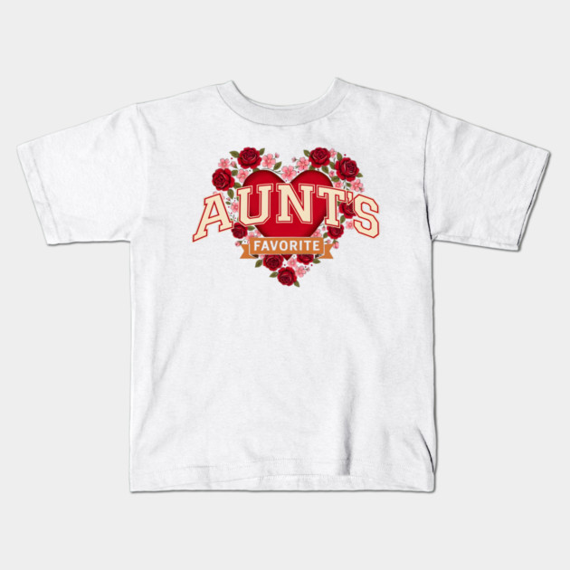 Aunt's Favorite Heart Floral Family Gift Kids T-Shirt by ArtistTee ⭐⭐⭐⭐⭐