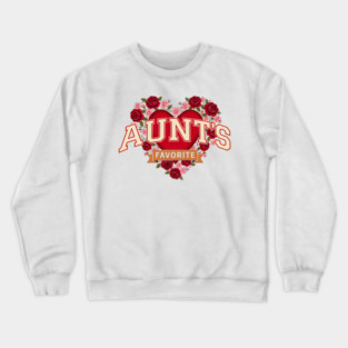 Aunt's Favorite Heart Floral Family Gift Crewneck Sweatshirt