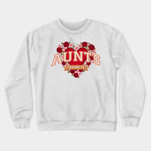 Aunt's Favorite Heart Floral Family Gift Crewneck Sweatshirt by ArtistTee ⭐⭐⭐⭐⭐