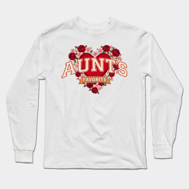 Aunt's Favorite Heart Floral Family Gift Long Sleeve T-Shirt by ArtistTee ⭐⭐⭐⭐⭐