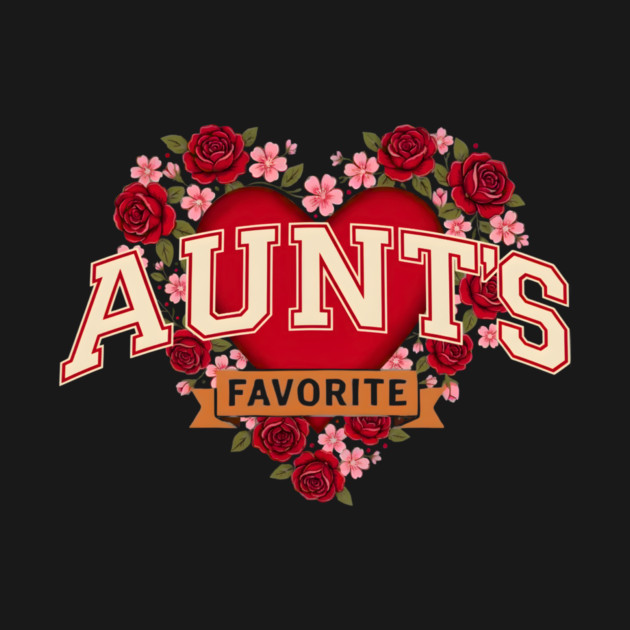 Aunt's Favorite Heart Floral Family Gift by ArtistTee ⭐⭐⭐⭐⭐