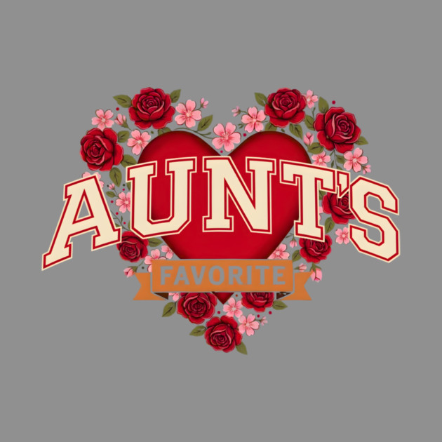 Aunt's Favorite Heart Floral Family Gift by ArtistTee ⭐⭐⭐⭐⭐