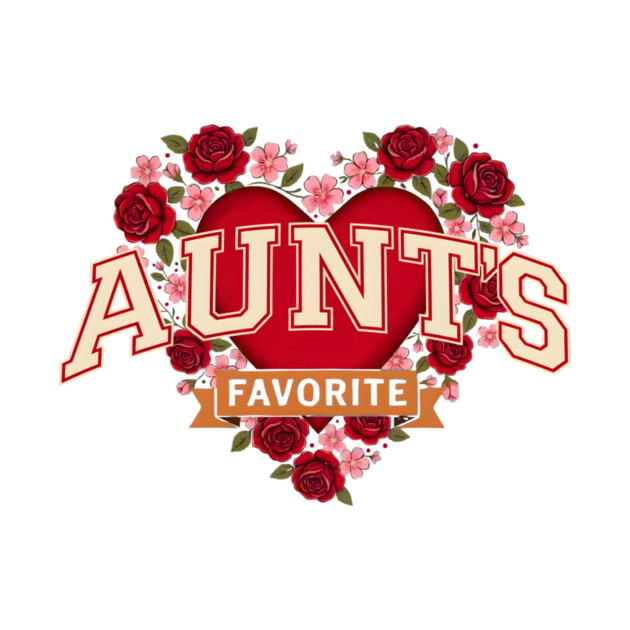 Aunt's Favorite Heart Floral Family Gift by ArtistTee ⭐⭐⭐⭐⭐
