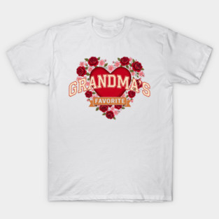 Grandma's Favorite Floral Heart T-Shirt