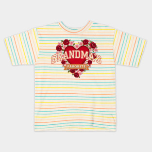Grandma's Favorite Floral Heart Kids T-Shirt