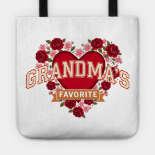 Grandma's Favorite Floral Heart Tote