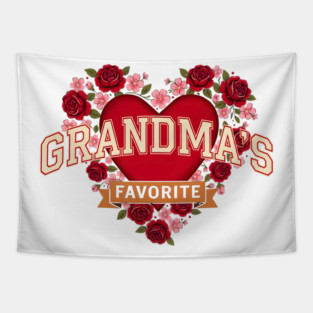 Grandma's Favorite Floral Heart Tapestry