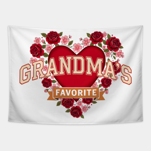 Grandma's Favorite Floral Heart Tapestry by ArtistTee ⭐⭐⭐⭐⭐